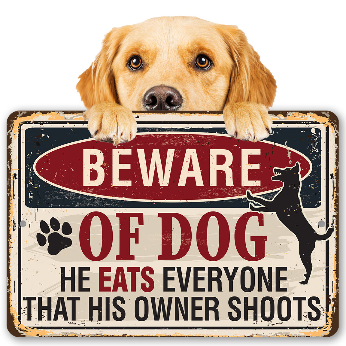 Beware of Dog – 8″ x 12″ or 12″ x 18″ Aluminum Tin Awesome Metal Poster