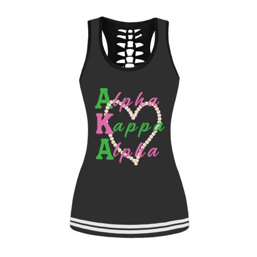 Alpha Kappa Alpha Pearl Heart Tank-Top And Legging 3D All Over Print