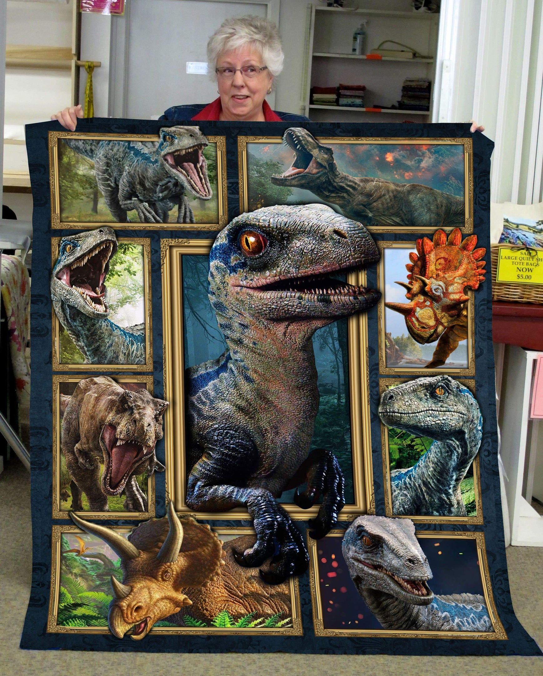 Wild Animal Dinosaur Gift For MEn Fleece Blanket