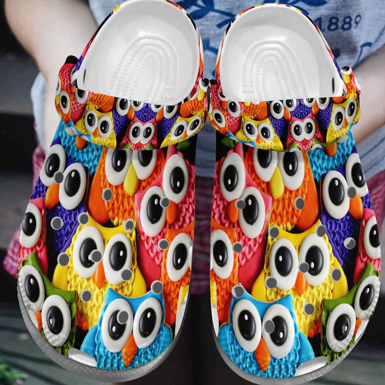 Owl Personalized Clog, Custom Name, Text, Color, Number Fashion Style For Women, Men, Kid, Print 3D Colorful Owls