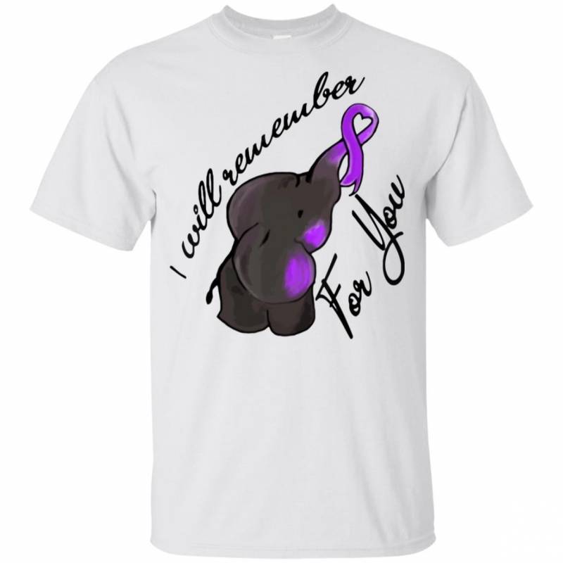 I Will Remember For You End Alzheimers Elephant Youth Kids T-Shirt