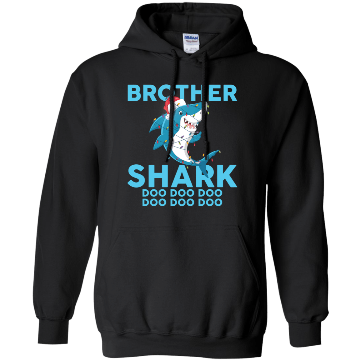 Brother Shark Doo Doo Doo Funny Christmas Lights T-Shirt Hoodie