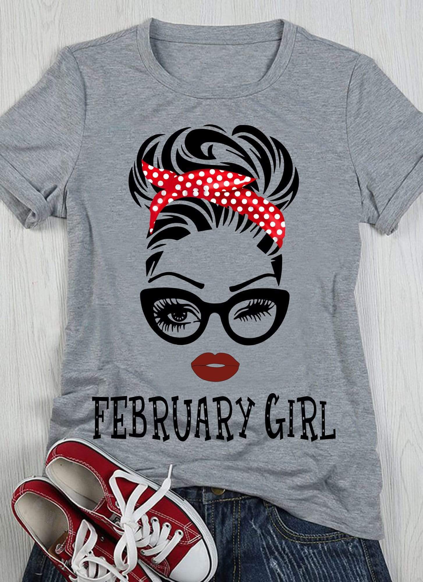 Personalized February Girl Birthday T-shirt