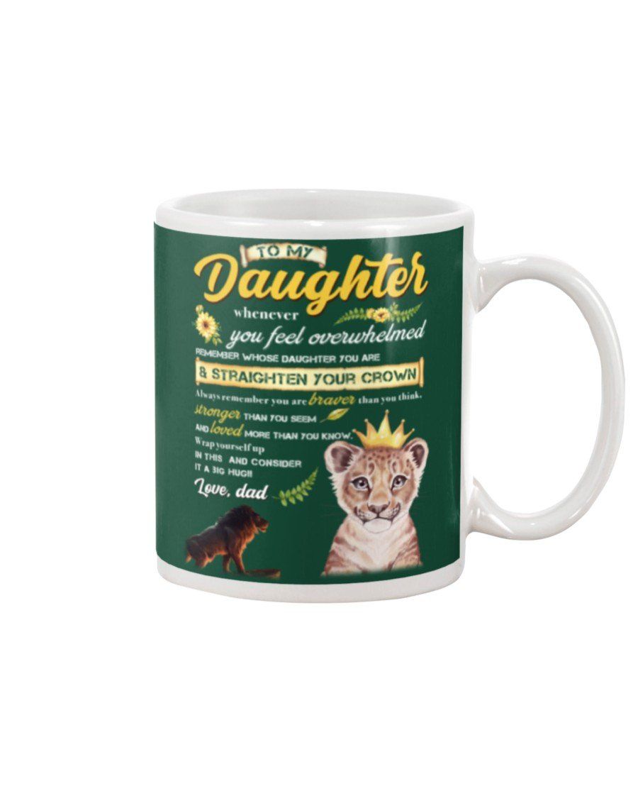 Whenever You Feel Overwhelmed Sunflower Lion Queen Night Sky Lion Reflection Dad Gift For Daughter Mug