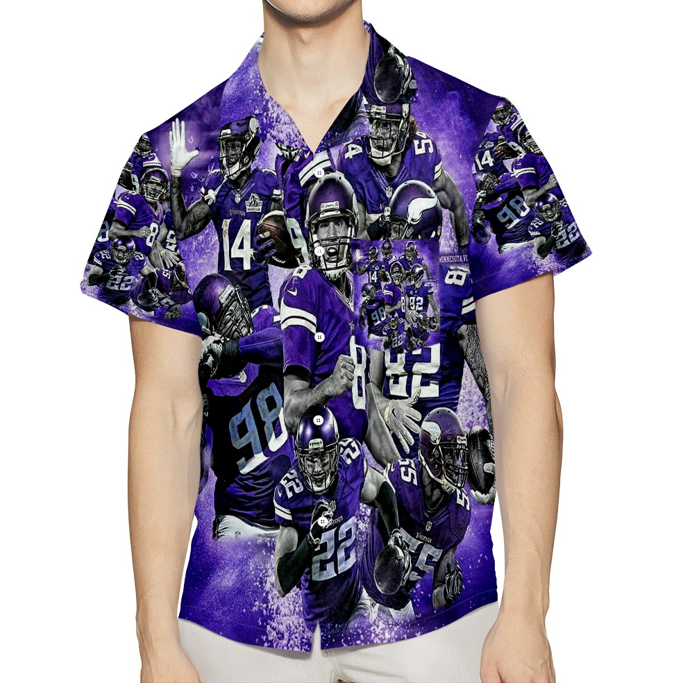 Minnesota Vikings Team V13 3D All Over Print Summer Beach Hawaiian Shirt With Pocket