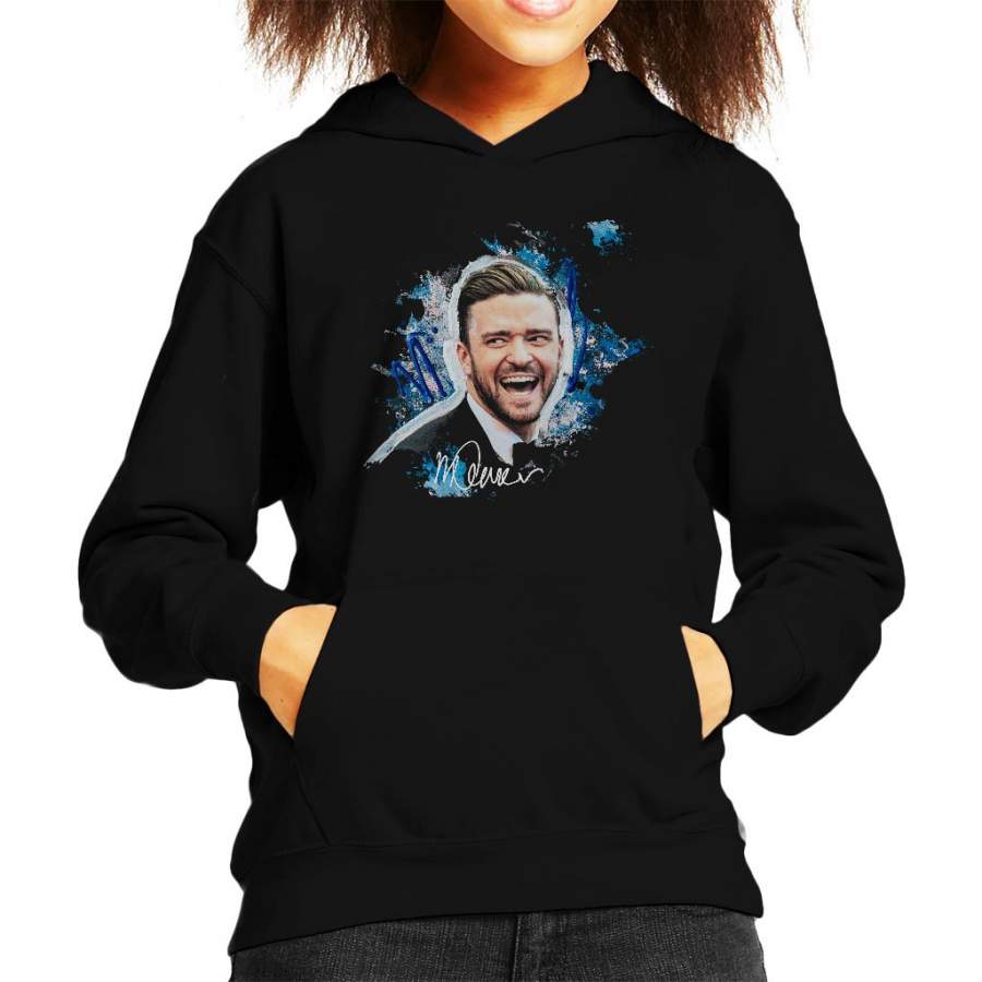 Sidney Maurer Original Portrait Of Justin Timberlake Kid’s Hooded Sweatshirt