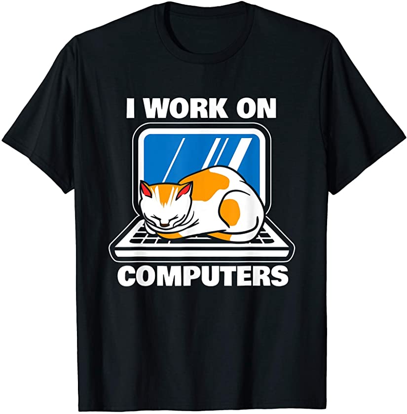 Cat Kitten Computers Kitty Pet Lover Gift T-Shirt