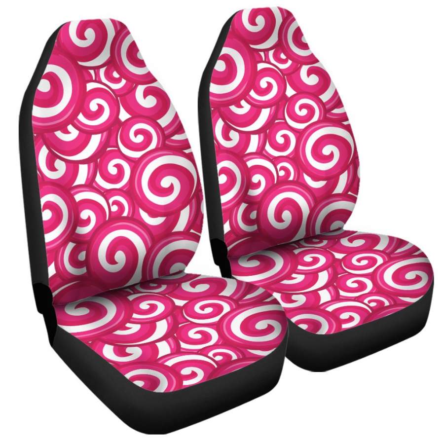 Pink Lollipop Candy Pattern Print Universal Fit Car Seat Covers