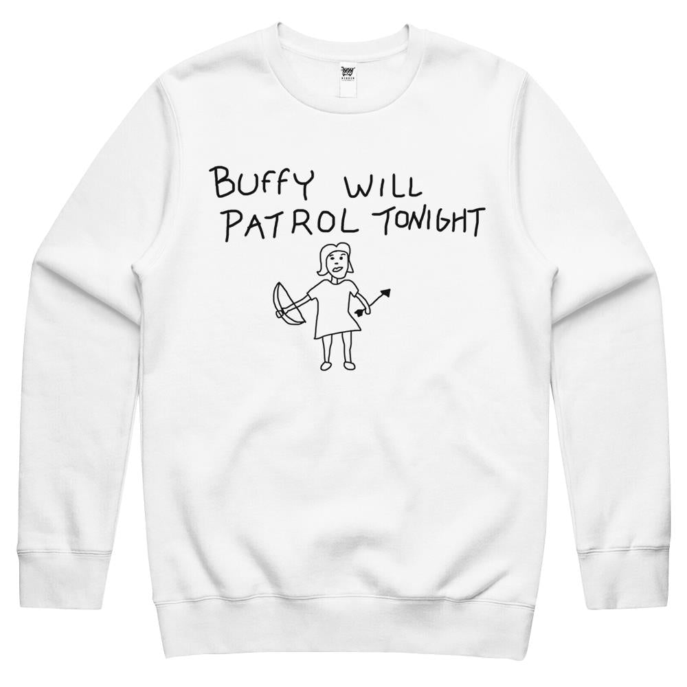 Buffy Will Patrol Tonight Crewneck Sweatshirt