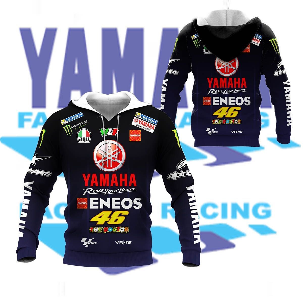 3D All Over Yamaha Racing Shirts Ver 33