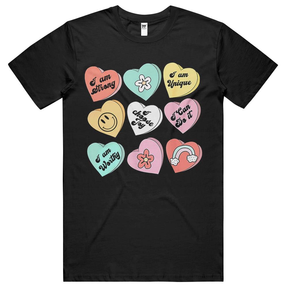 Candy Heart Positive Conversation Valentines Day T Shirts