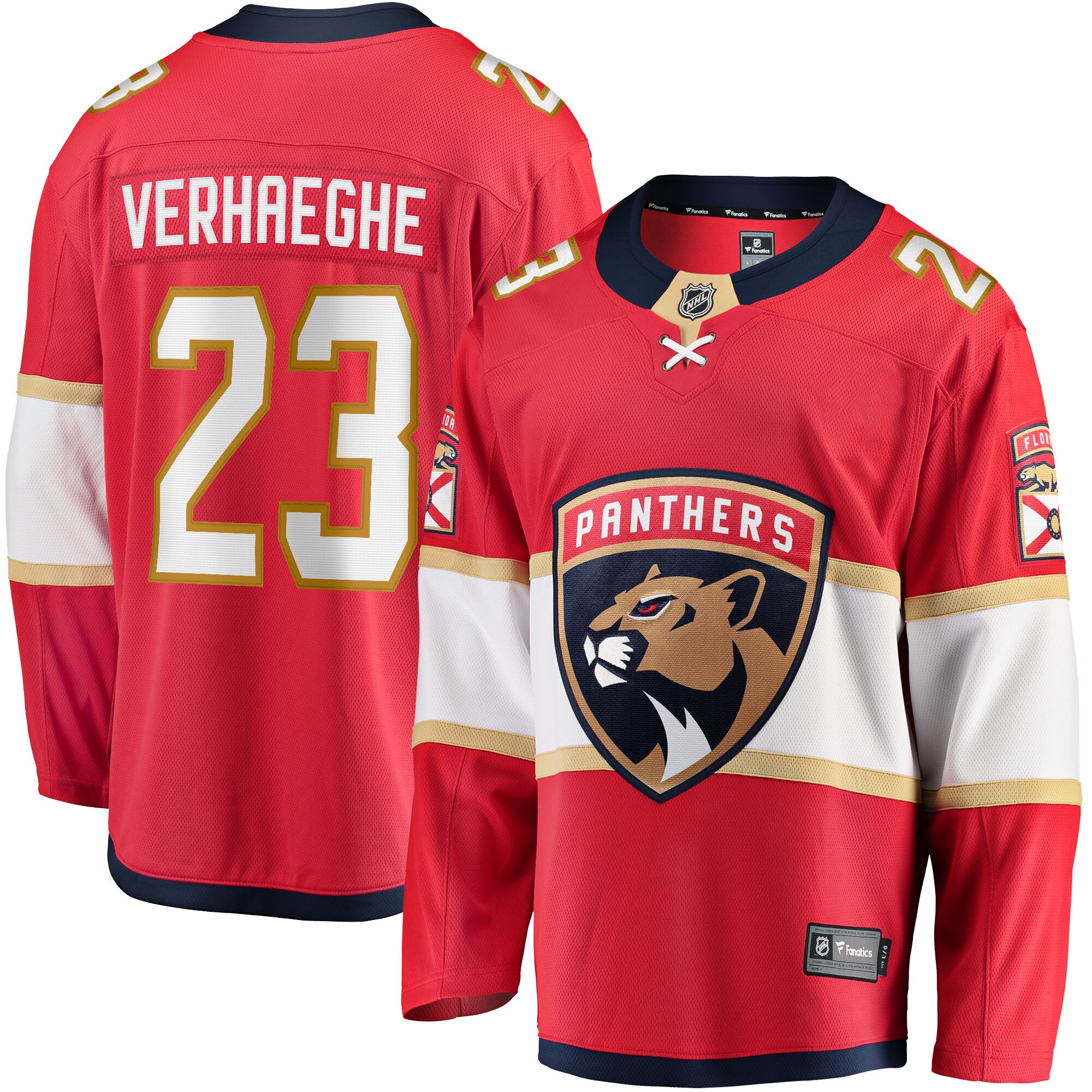 Men's Florida Panthers Carter Verhaeghe Red Home Breakaway Jersey