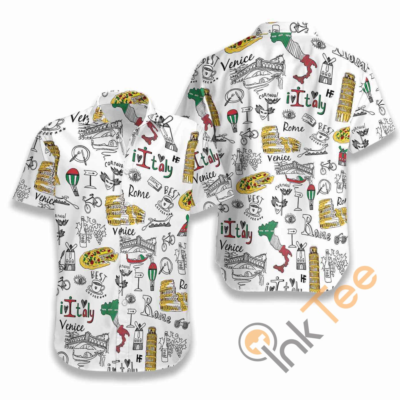 I Love Italy Doodle Hawaii Shirts Ha76013