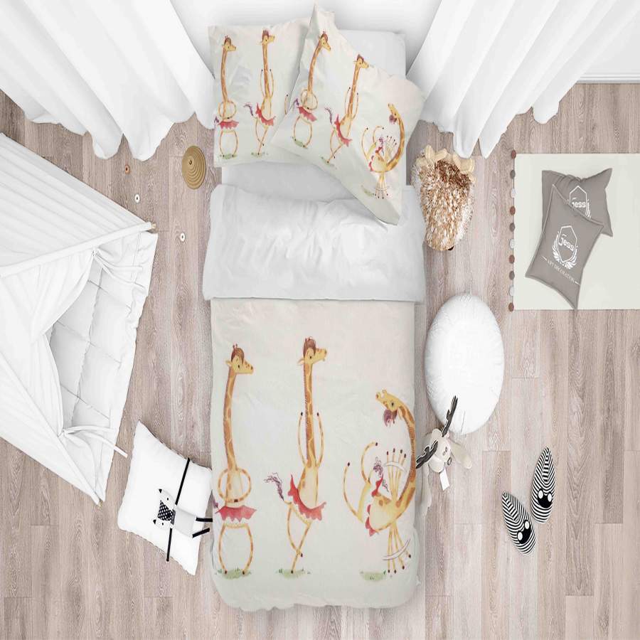 3D Cartoon Animal Giraffe Quilt Cover Set Bedding Set Duvet Cover Pillowcases SF067