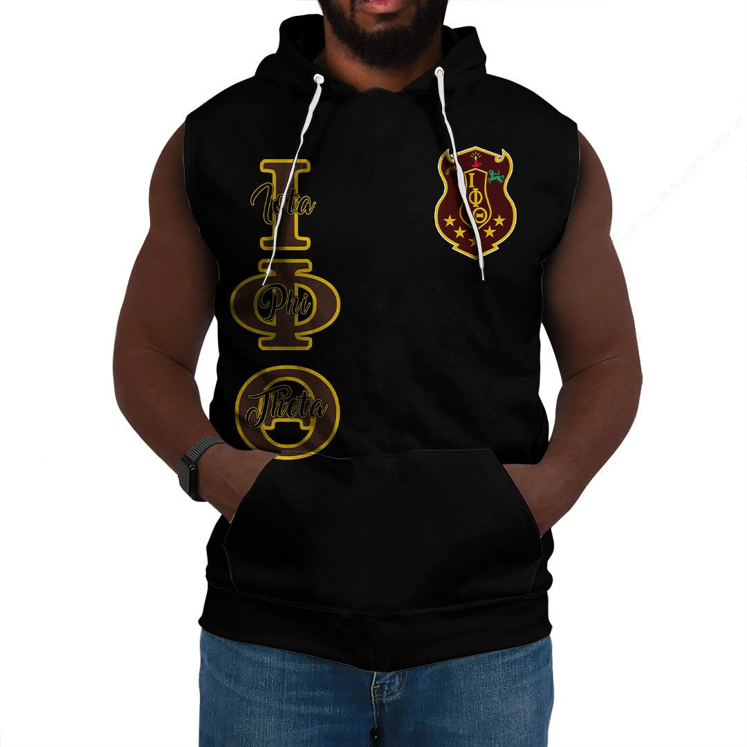 Fraternity Hoodie – Personalized Iota Phi Theta Black Sleeveless Hoodie