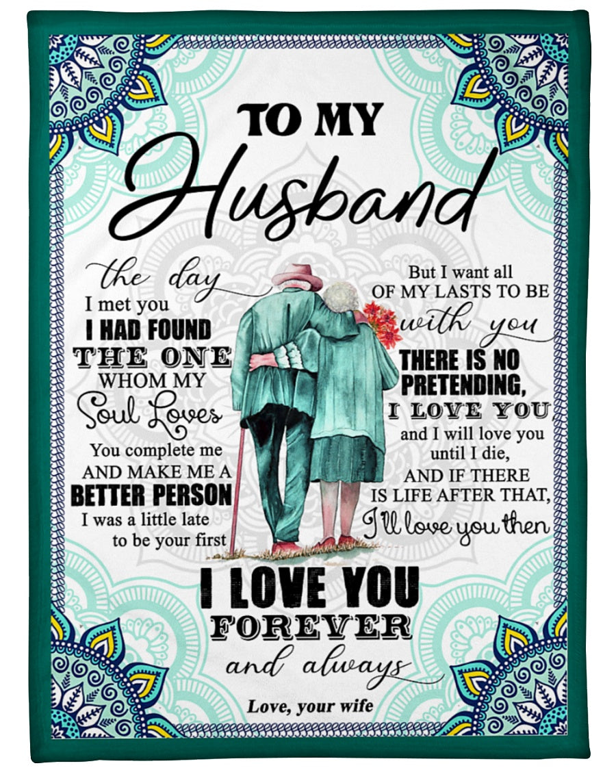 To My Husband – Mandala – The Day I Met You Fleece Blanket Gift For Husband From Wife Birthday Gift Home Decor Bedding Couch Sofa Soft