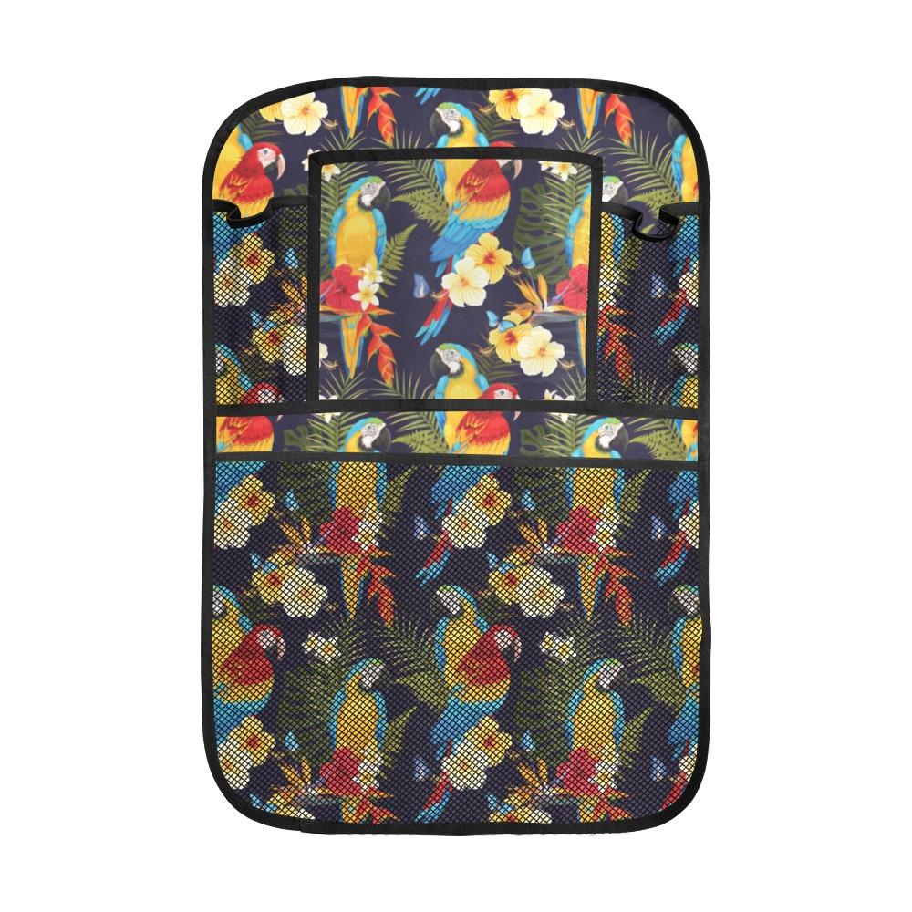 Colorful Parrot Flower Pattern Car Seat Back Organizer