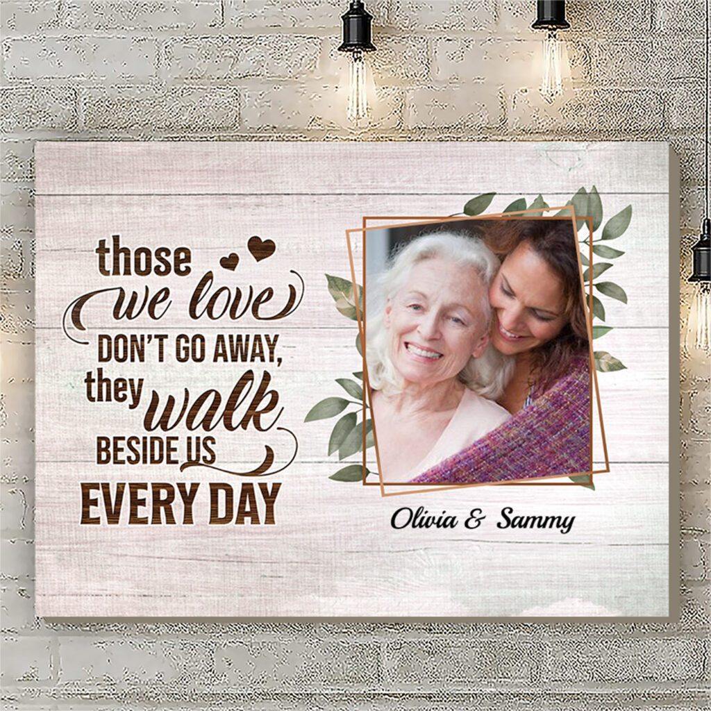 [Personalized Name & Photo] Those We Love Don’T Go Away – Gift For Mom For Mother’S Day, Best Idea For Home Decor For Family – Matte Canvas Premium Wall Art Canvas