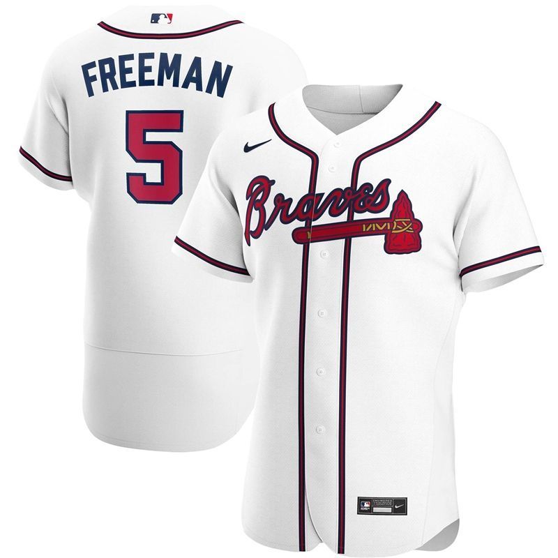 Atlanta Braves Freddie Freeman 5 2020 MLB White Jersey