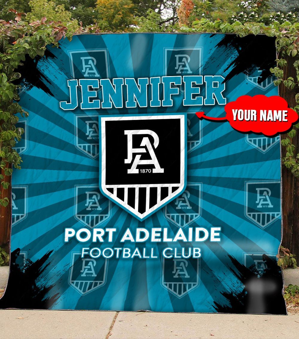 Personalized THAQT11 Port Adelaide Football Club Quilt Blanket