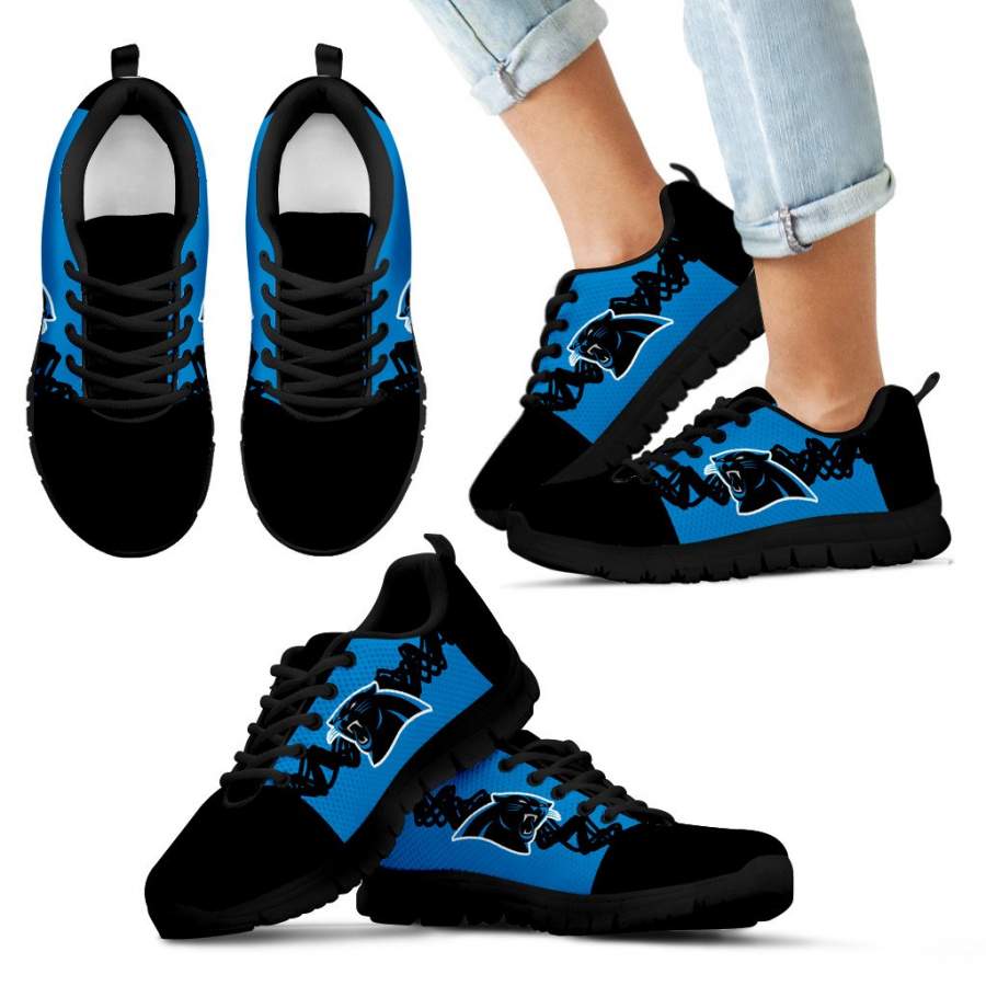 Doodle Line Amazing Carolina Panthers Sneakers V1