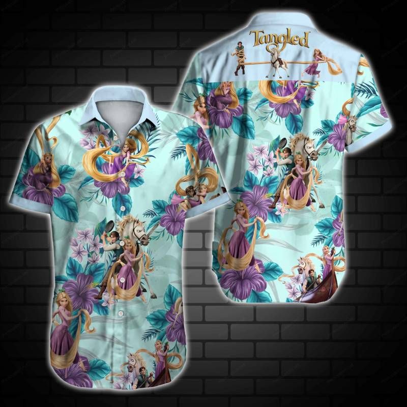 Tangled Hawaii Graphic Print Short Sleeve Hawaii Casual Shirt Ha4682