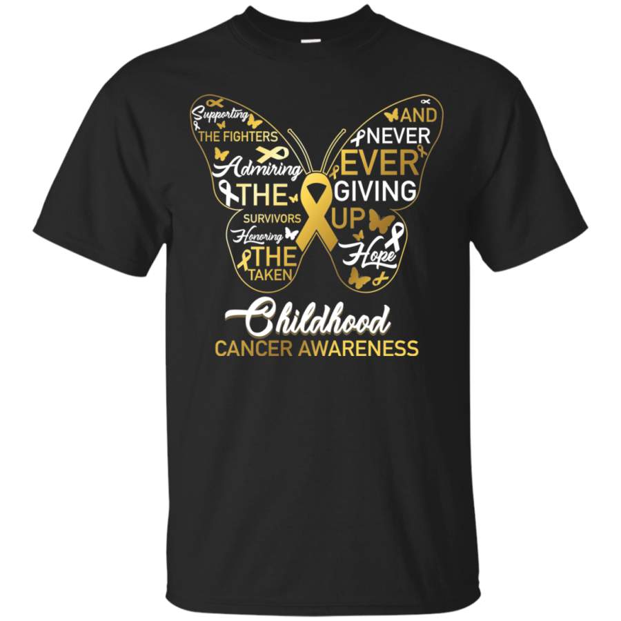 AGR Butterfly Gold Ribbon Raise For Childhood Cancer Awareness Shirt