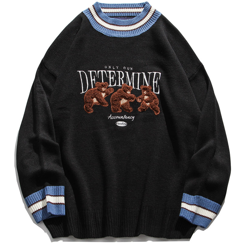 Cozy Knitted Sweater Brown Bears