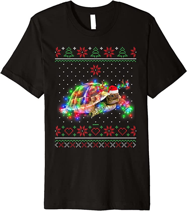 Russian Tortoise Animal Ugly Sweater Christmas Puppy Animal Premium T-Shirt