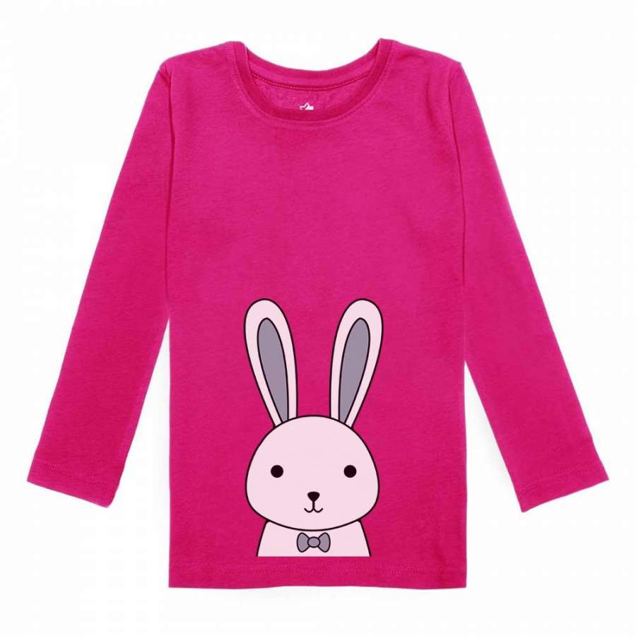 Cute Easter Bunny Rabbit Gift Idea Toddler Girls Fitted Long Sleeve T-Shirt