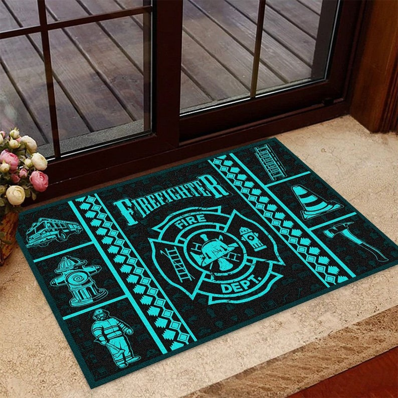 Firefighter Personalized Doormat Personalized Doormat Rug