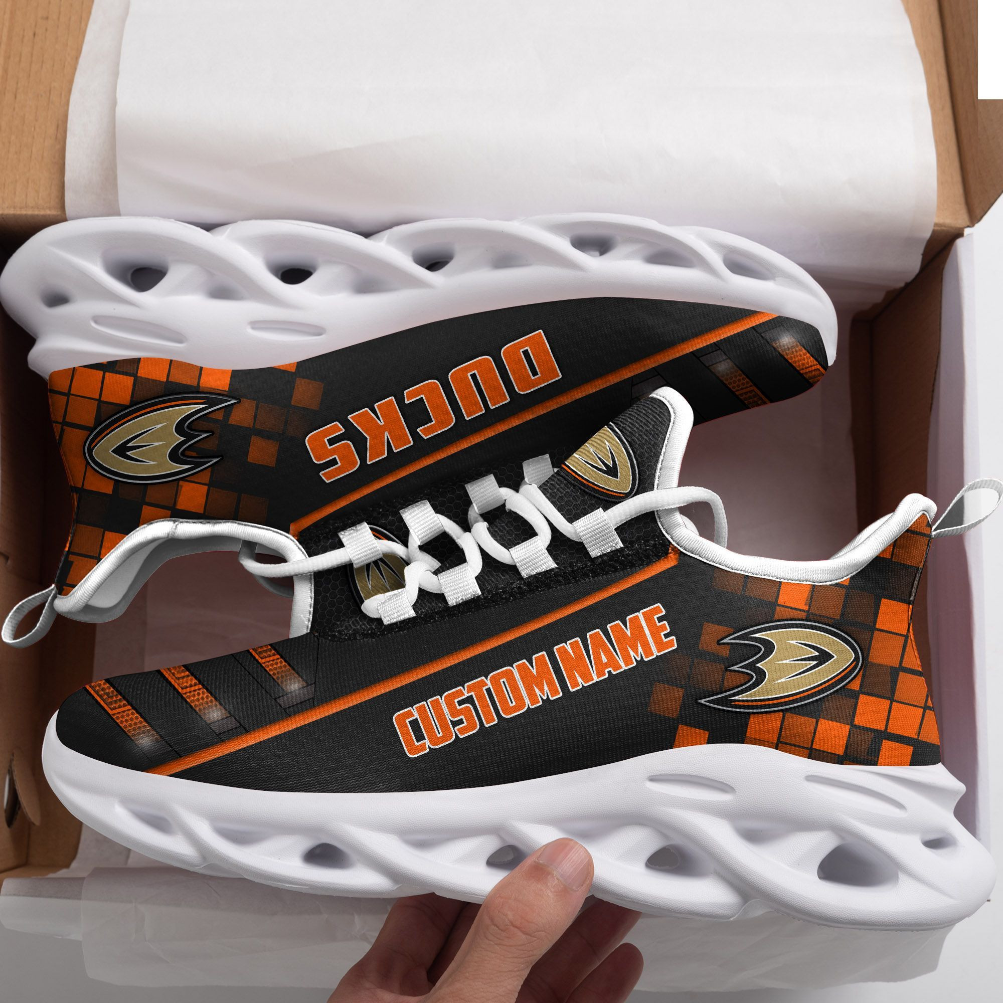 Anaheim Ducks Custom Name  Max Soul Sneaker Shoes For Fan