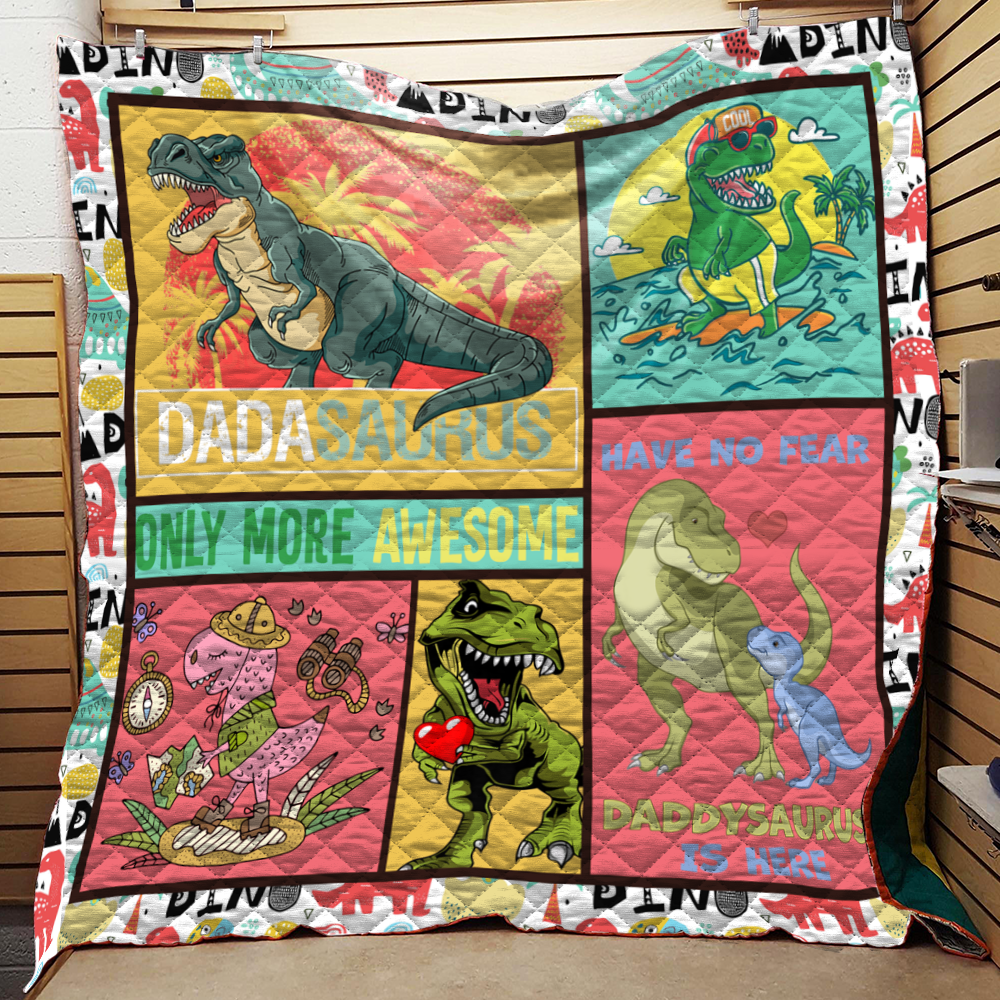 Dadasaurus Only More Awesome Quilt Blanket