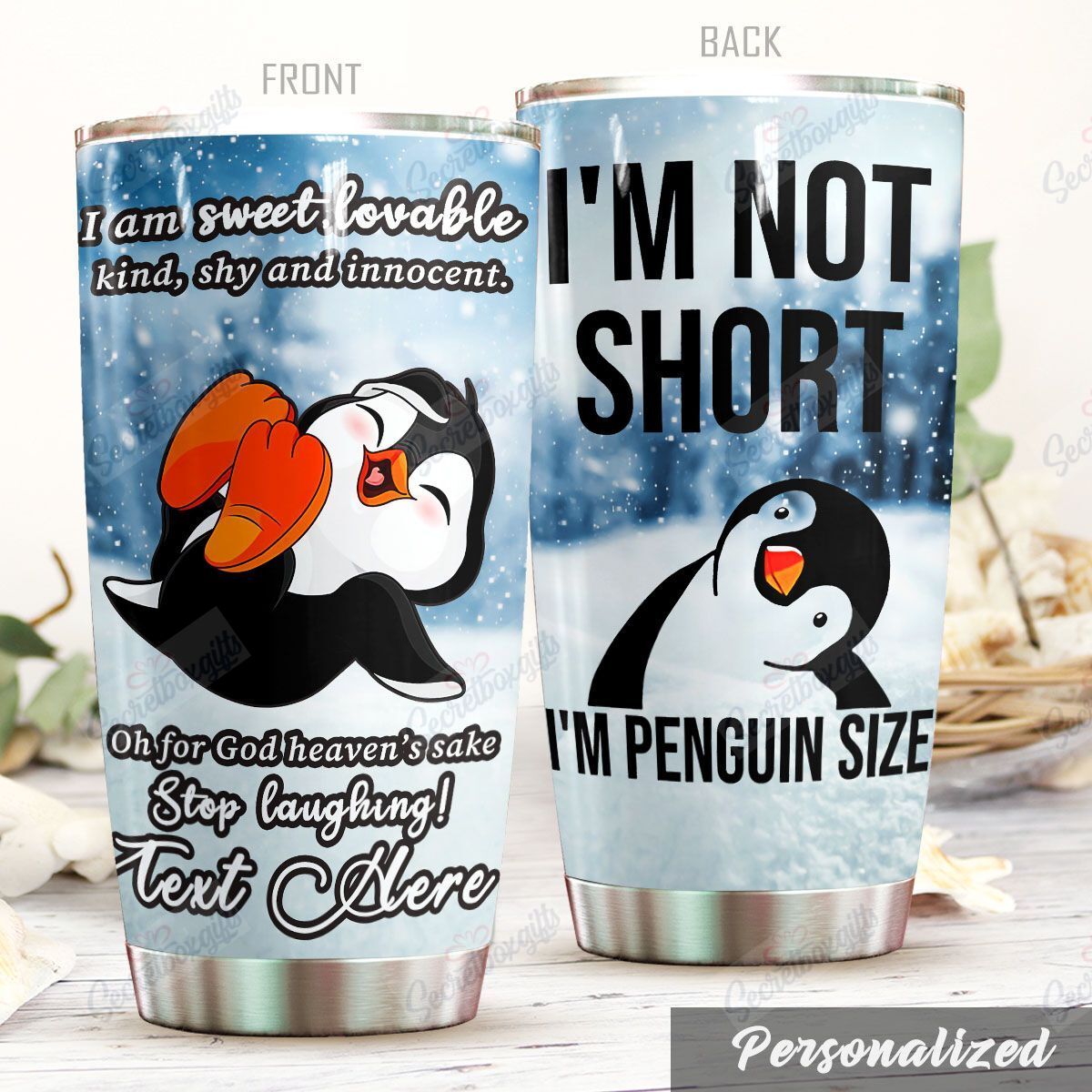 Personalized Sweet And Short Penguin Nc0710729Cl Stainless Steel Tumbler Customize Name, Text, Number