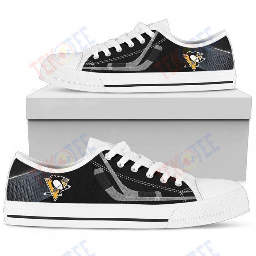 Mens Womens Artistic Scratch Of Pittsburgh Penguins Low Top Shoes Custom Print Footwear Converse Sneakers TMT658