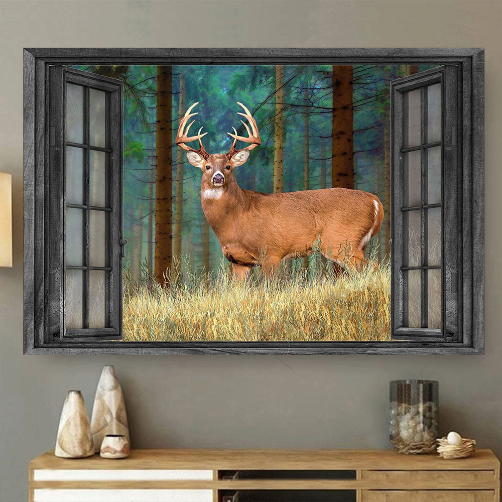 Whitetail Deer 3D Wall Art Painting Art Home Decor Gift Couple Pine Hunting Lover Da0390-Tnt