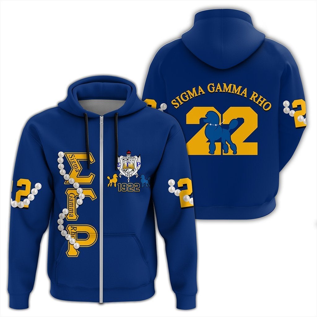 Wonderprint Hoodie – Sigma Gamma Rho Pearl Blue Zip Hoodie