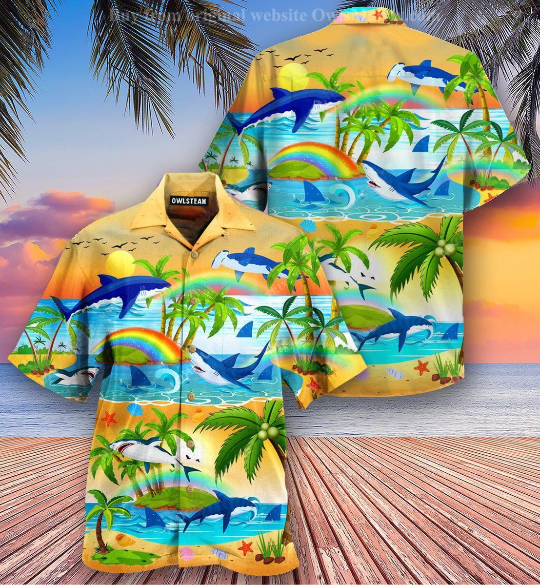 Sharks Bright Rainbow And Sharks Edition – Hawaiian Shirt