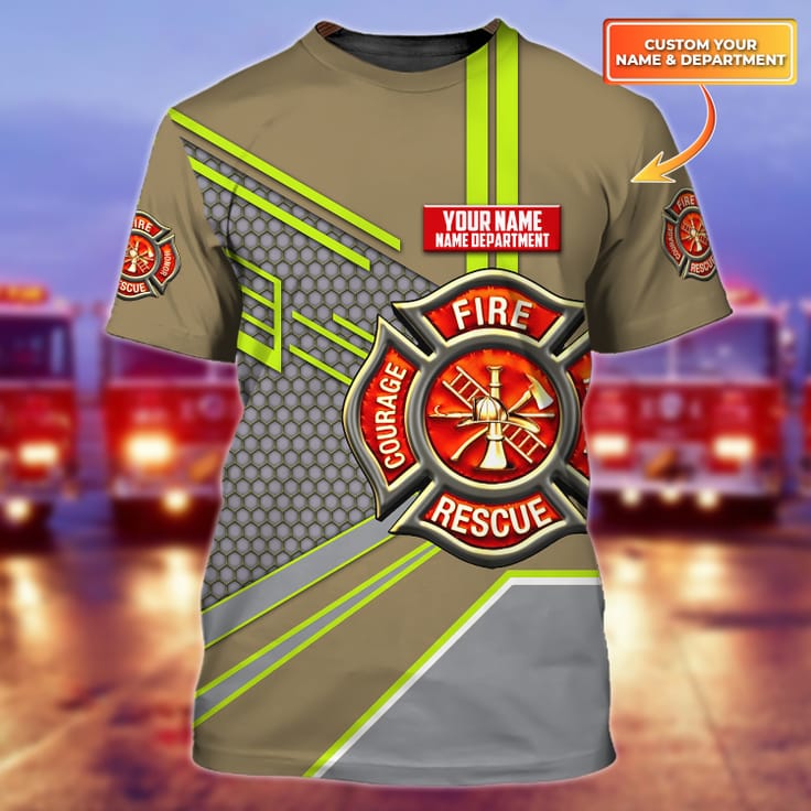 Coolest Personalized Name Department Firefighter 3D Men Tshirt, Firefighter Shirt, Gift For Firefighter