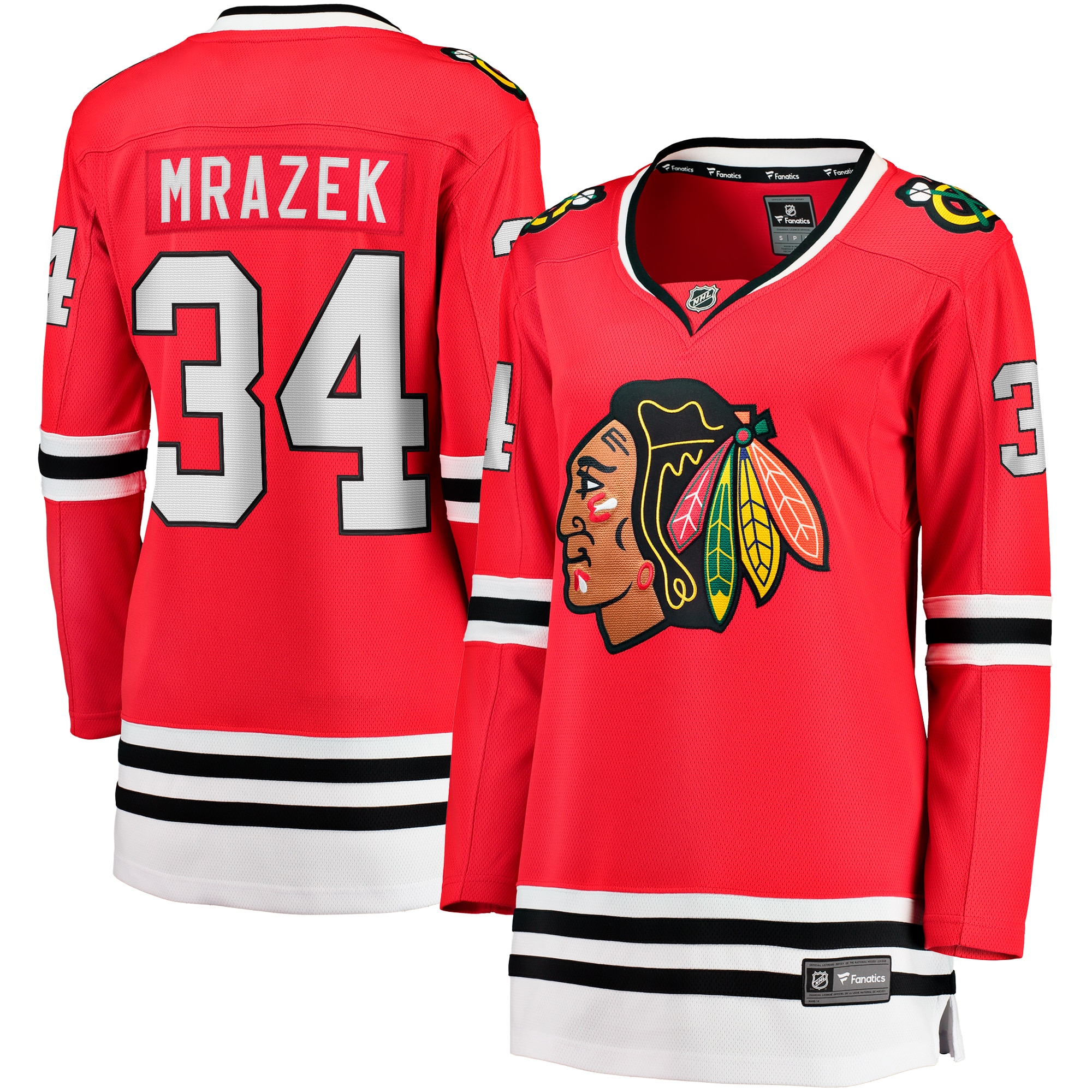 Women's Chicago Blackhawks Petr Mrazek Red Home Breakaway Player Jersey