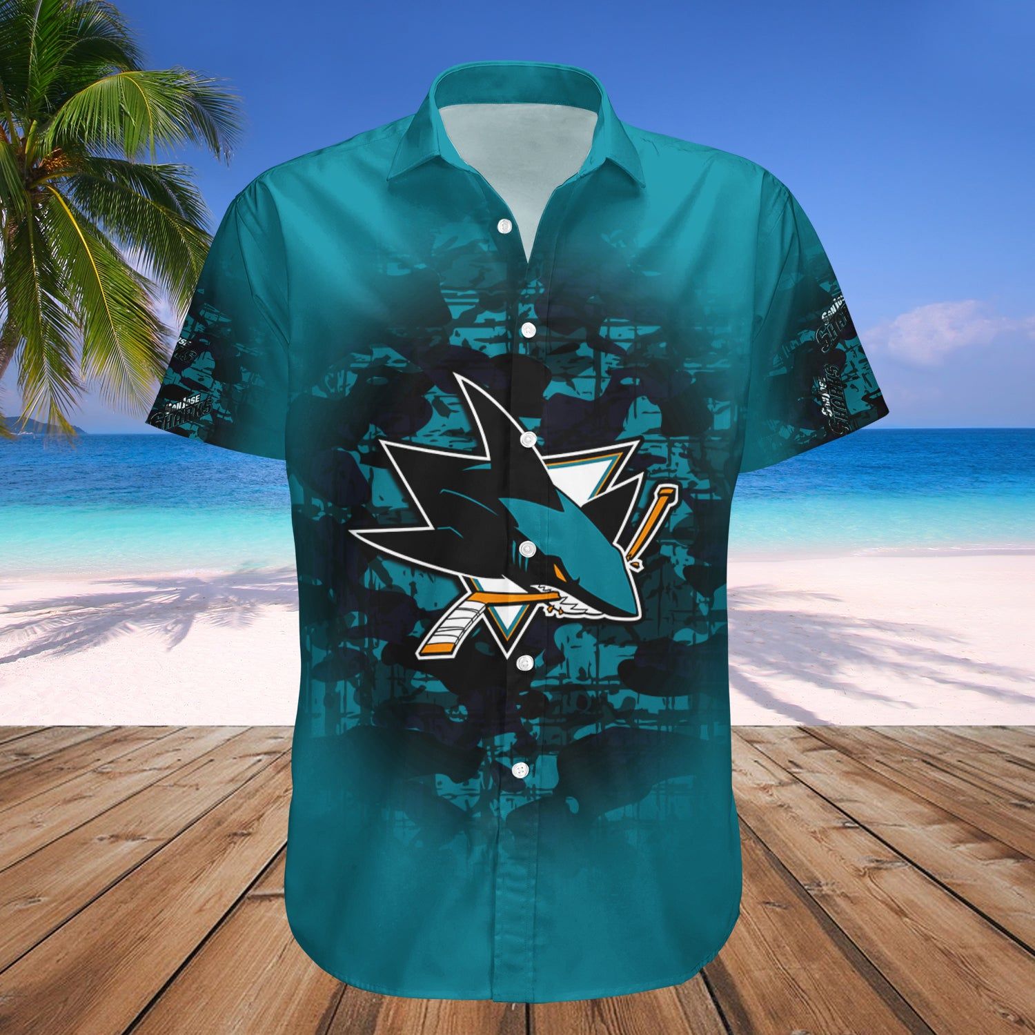 San Jose Sharks Hawaii Shirt Camouflage Vintage – Nhl