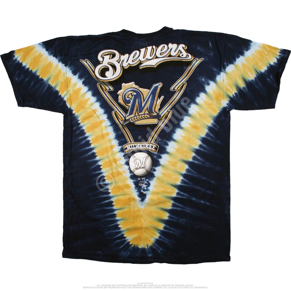 Milwaukee Brewers V Tie-Dye T-Shirt