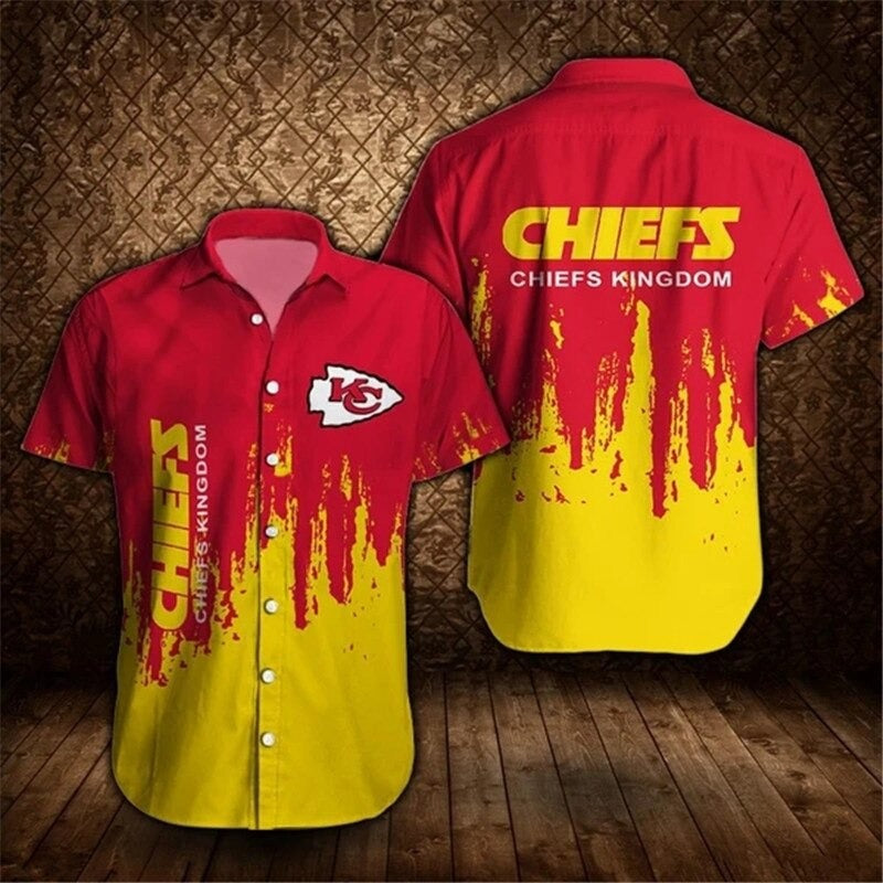 Men’S Kansas City Chiefs Button Down Shirt Graffiti