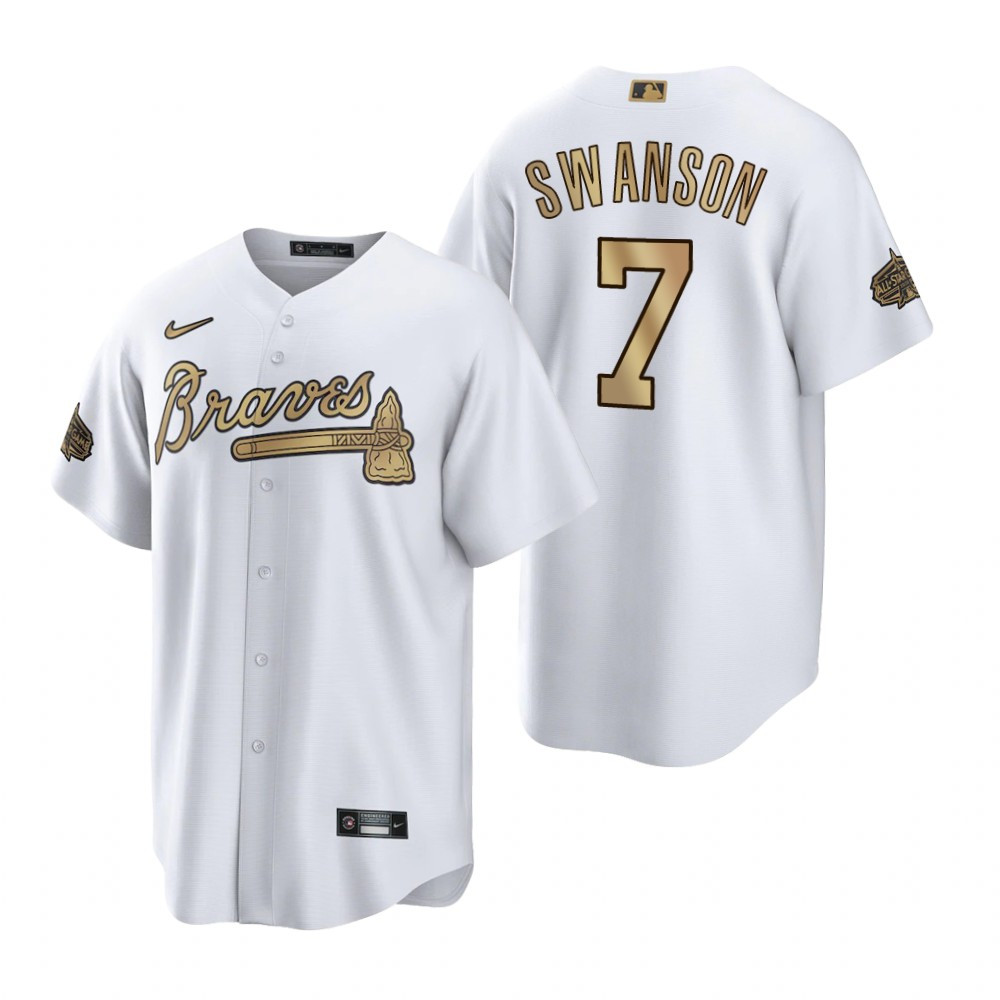 Atlanta Braves Jersey, Dansby Swanson White 2022-23 All-Star Game Jersey