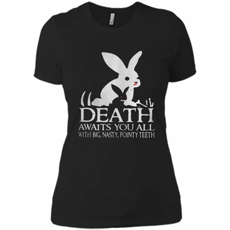 Monty Python Rabbit Death Awaits You All With Big Nasty Pointy Teeth – Ladies’ Boyfriend T-shirt