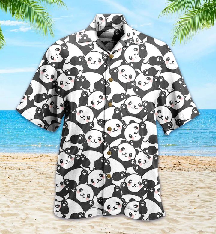 Panda Patterns Black 3D Hawaiian Shirt