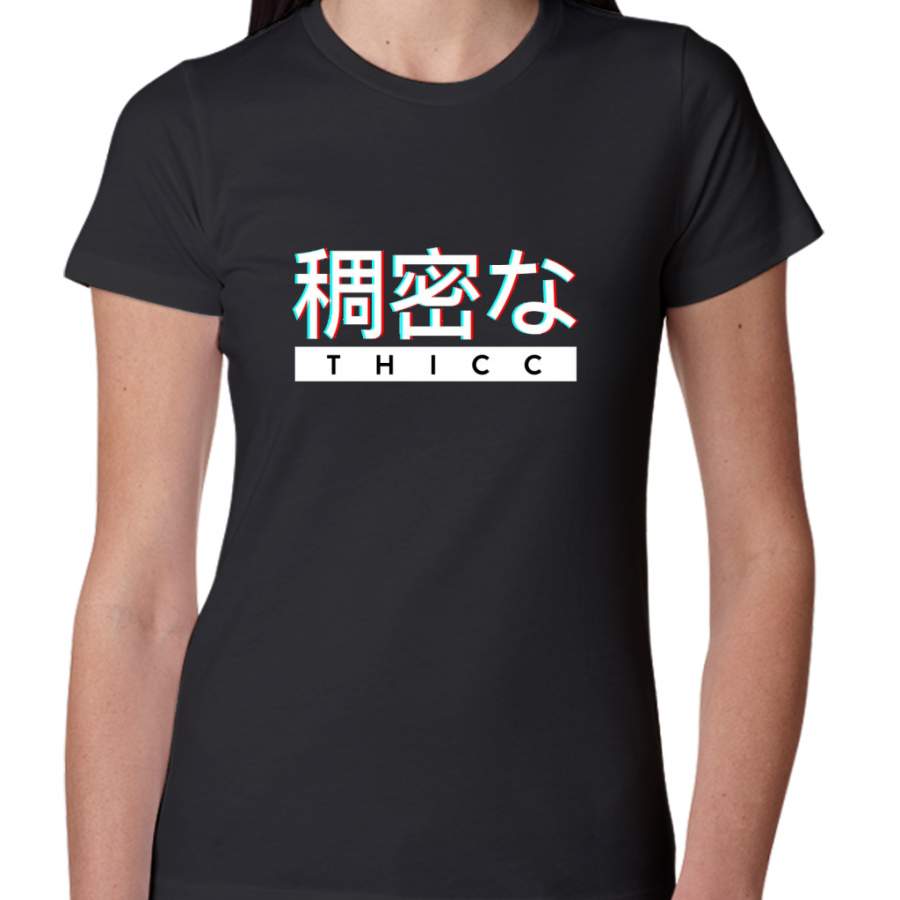 Aesthetic Japanese “THICC” Logo Women T-Shirt