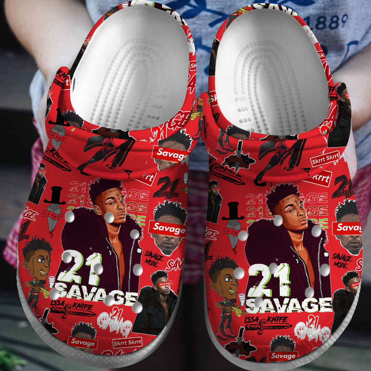 Premium 21 Savage Music Crocs Crocband Clogs Shoes Comfortable For Men Women and Kids