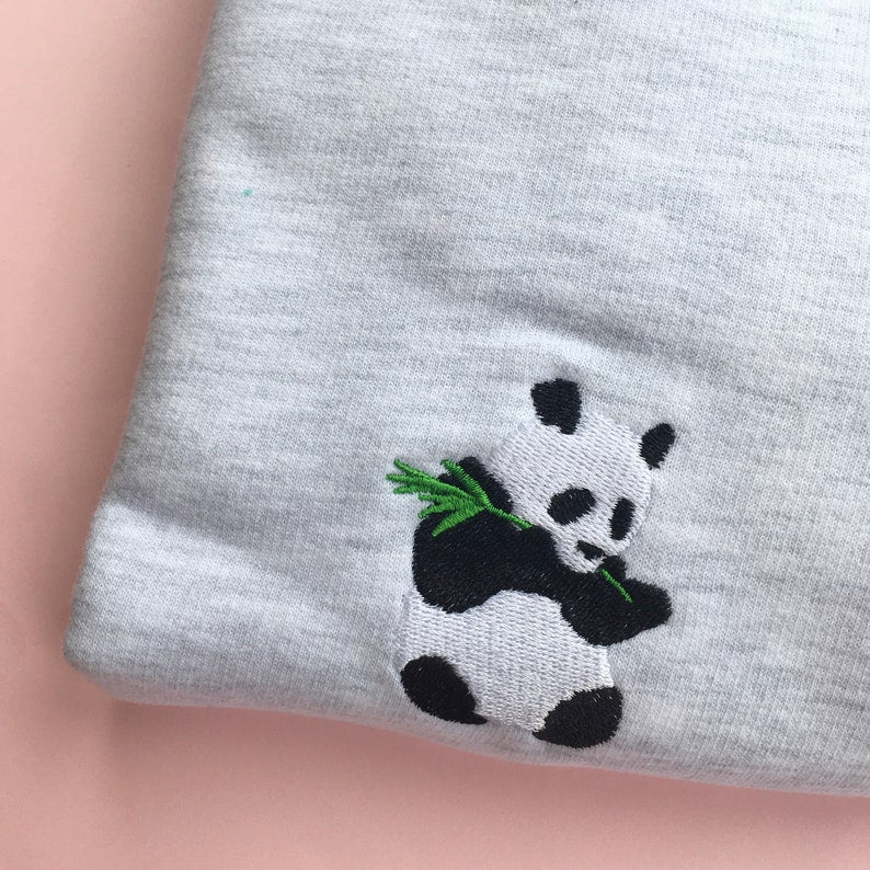 Panda Embroidered Sweatshirt 2D Crewneck Sweatshirt All Over Print Sweatshirt For Women Sweatshirt For Men Sws3235