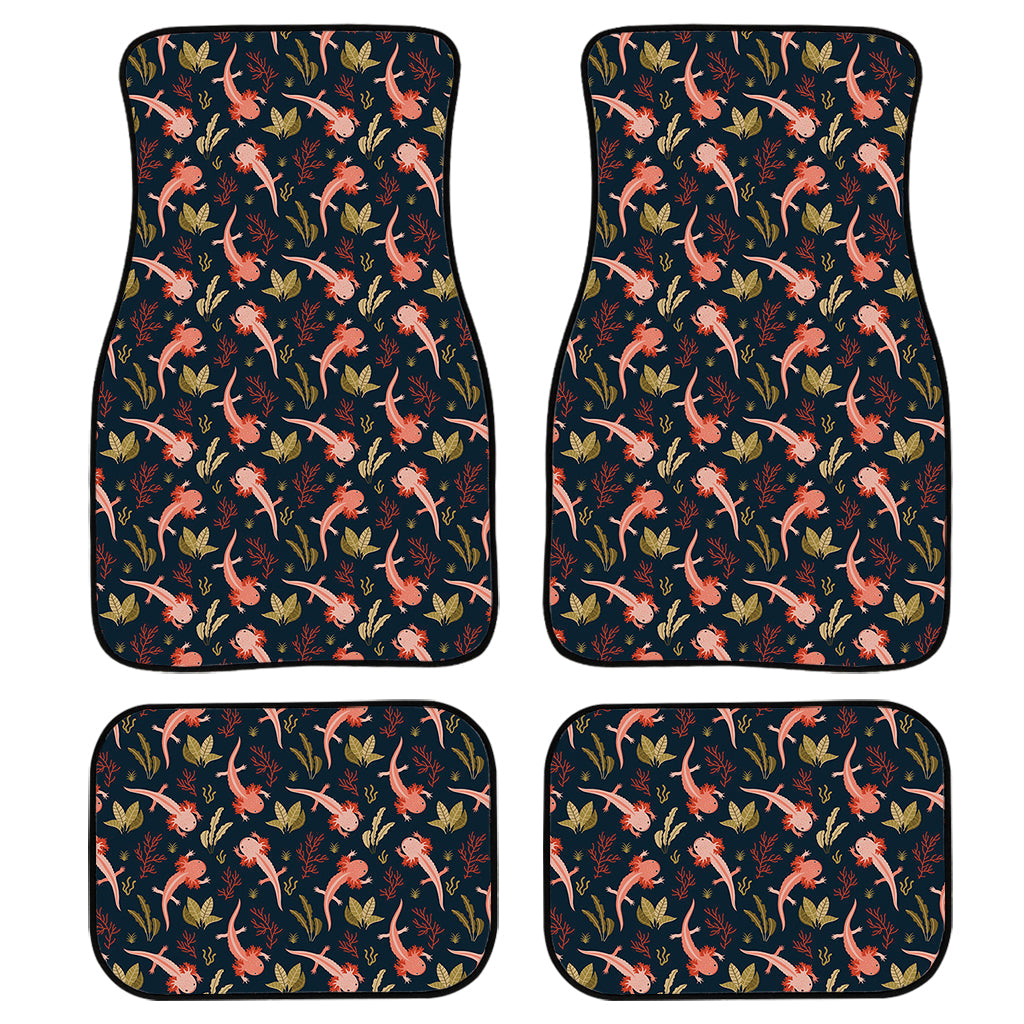 Baby Axolotl Pattern Print Front And Back Car Floor Mats, Front Car Mat